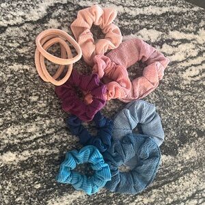 Scrunchies pink and blue cotton hair ties NEW Hair Accessories Set
